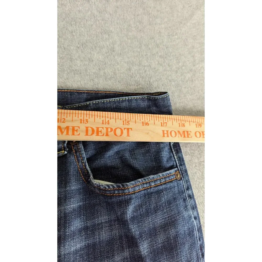 LUCKY BRAND Jeans Size 34x31 Straight Leg Faded Zip Fly‎ 5 Pkt Dark Wash Men